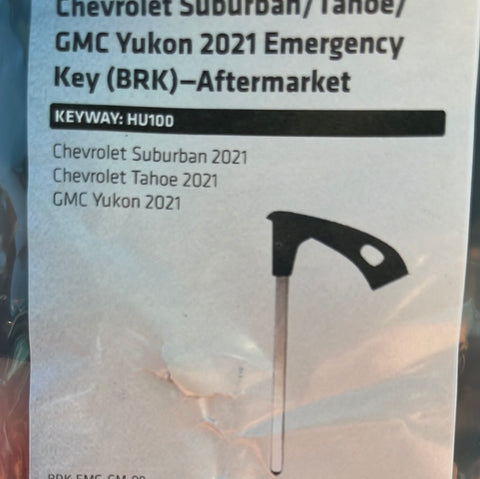2021 Chevrolet/GMC Emergency Key - ZIPPY LOCKS