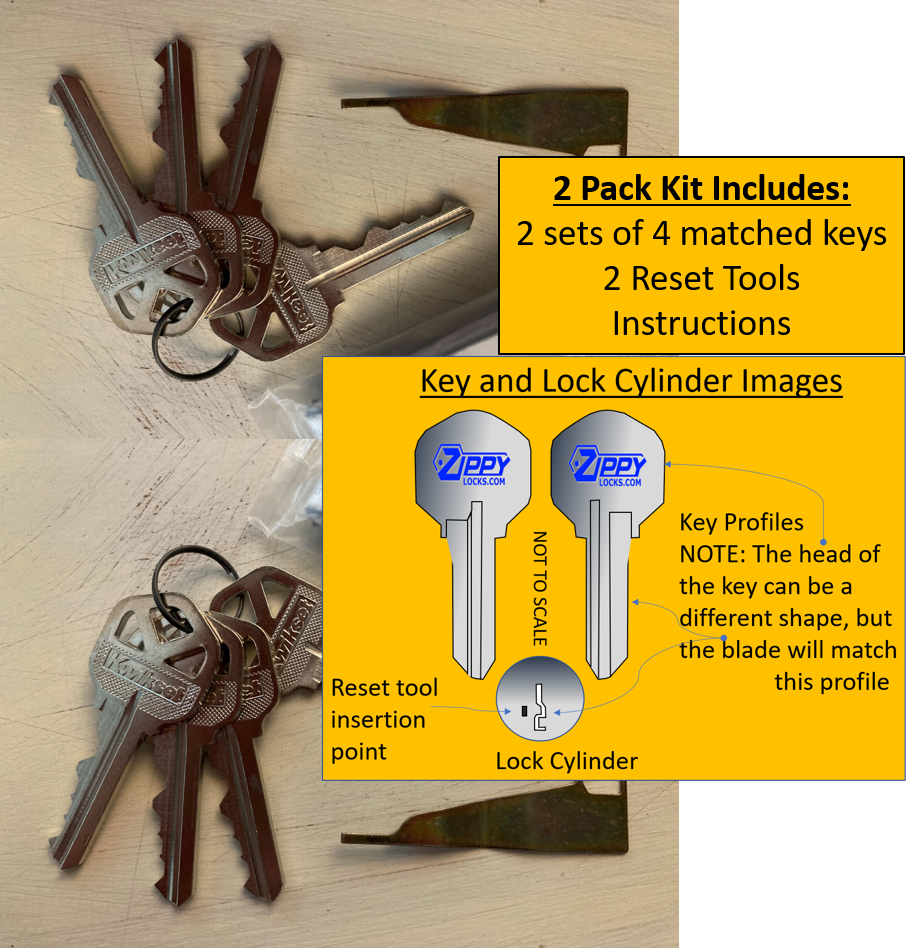 2 Pack Kwikset SmartKey Rekey Kit Smart Key Reset ZIPPY LOCKS