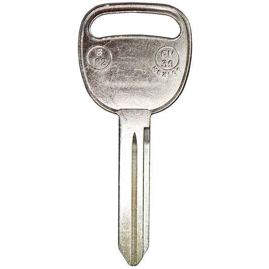 1999-2007 B102/GM39 Cadillac, Chevrolet, GMC, Hummer, Isuzu, Oldsmobile, Saab, GM Brass Metal Key Blade - ZIPPY LOCKS