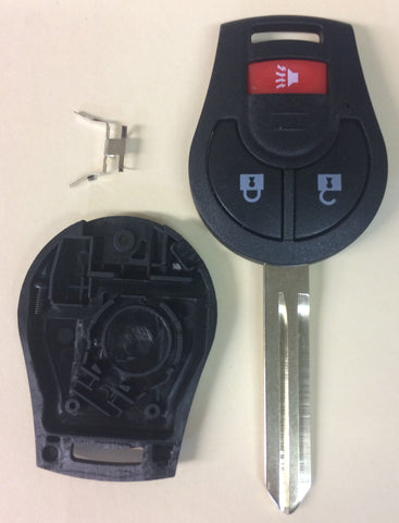Nissan 2009-2018 Cube, Juke, Rogue, NV200, Versa Note 3 Btn Remote Head Key (SHELL) - ZIPPY LOCKS