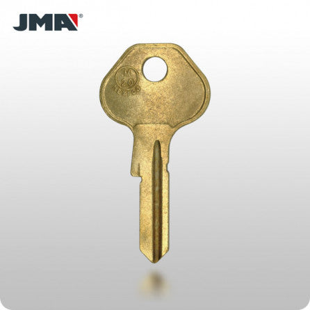 M20 / 1092-6000 Master Padlock Key - Brass (JMA MAS-18D) Metal Key Blade - ZIPPY LOCKS