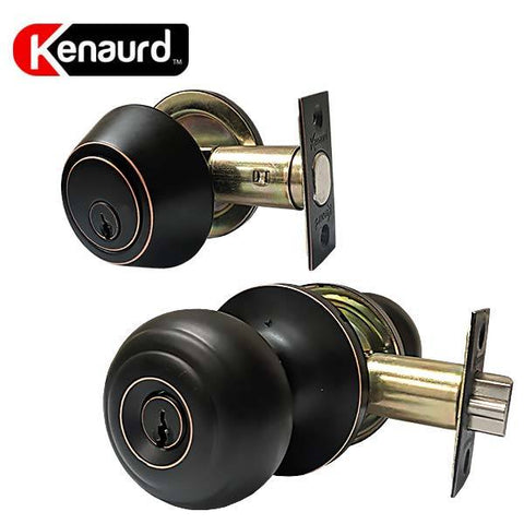 Premium Combo Lockset - Knob & Deadbolt - Oil Rubbed Bronze - ORB - SC1, KW1 - ZIPPY LOCKS