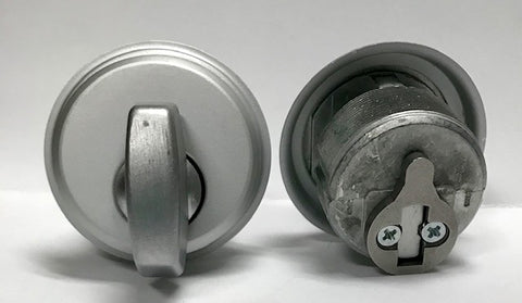ZINC Mortise Cylinder - 1" - Aluminum Finish - Thumb Turn - (2-Pack) - ZIPPY LOCKS