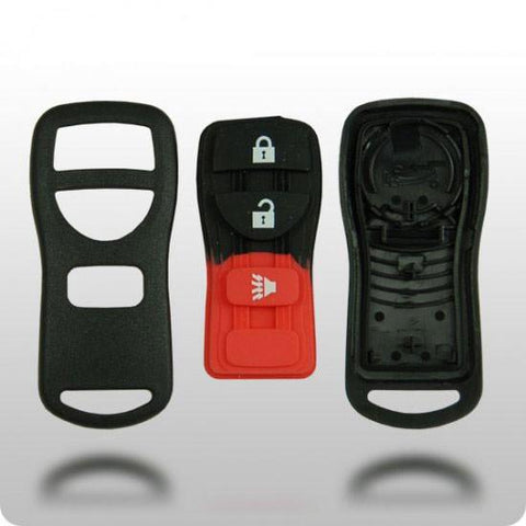 Nissan 3-Button Remote Shell with Rubber Pad - ZIPPY LOCKS